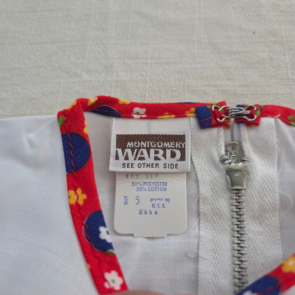Vintage 70s Apples + Floral Dress 4t - Picture 3 of 6